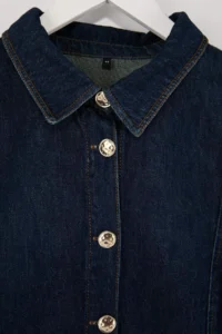 Trendyol Curve Dark Blue Fitted Plus Size denim Shirt - Image 2