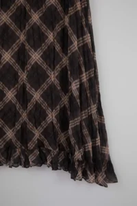 Trendyol Curve Multicolored Midi Plaid/Checkered Wrinkle Look Trend Weaving Plus Size Skirt - Image 6