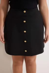 Trendyol Curve Black Accessory Detailed Life Kesim Plus Size Skirt - Image 3