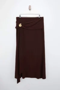 Trendyol Curve Brown Body-Fitting Accessory Detailed Knitting LONG/Maxi Skirt - Image 5