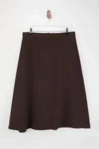 Trendyol Curve Brown with flywheel Maxi 100% Cotton Non-Stretch Plus Size denim Skirt - Image 4