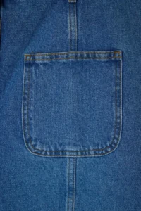 Trendyol Curve Mavi More Sustainable Front buttoned 100% Cotton Non-Stretch denim Skirt - Image 7