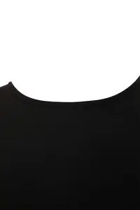 Trendyol Curve Black Flexible Fitted Basic Crew Neck Short Size Plus Size T-Shirt - Image 5