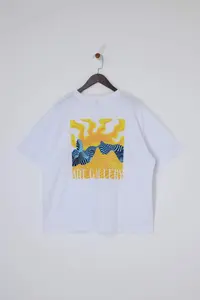 Trendyol Curve White 100% Cotton Front and Back Printed Oversized Fit Crew Neck Knitting T-Shirt - Image 5