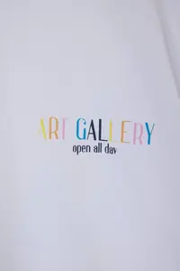Trendyol Curve White 100% Cotton Front and Back Printed Oversized Fit Crew Neck Knitting T-Shirt - Image 6