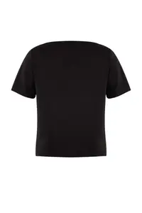 Trendyol Curve Limited Edition Black Drapeli Flexible Knitting Plus Size T-Shirt - Image 6