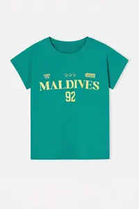 Trendyol Curve dark Green Fitted Printed Plus Size T-Shirt - Image 4