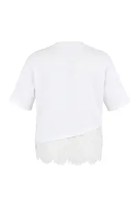 Trendyol Curve Ecru Skirt Ucu Lace Detailed Plus Size T-Shirt - Image 6