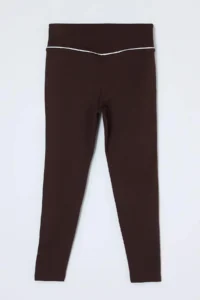 Trendyol Curve Brown Soft Brushed Material Piping Detailed Flexible Knitting Plus Size Leggings - Image 10