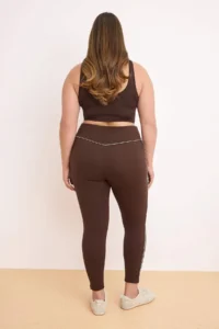 Trendyol Curve Brown Soft Brushed Material Piping Detailed Flexible Knitting Plus Size Leggings - Image 8