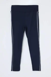 Trendyol Curve Navy Blue Soft Brushed Material Piping Detailed Flexible Knitting Plus Size Leggings - Image 4