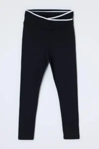 Trendyol Curve Black Soft Brushed Material Piping Detailed Flexible Knitting Plus Size Leggings - Image 4