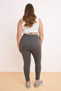 Trendyol Curve Anthracite Soft Brushed Material Flexible Knitting Plus Size Leggings - Image 4
