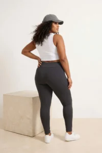 Trendyol Curve Anthracite Soft Brushed Material Flexible Knitting Plus Size Leggings - Image 6