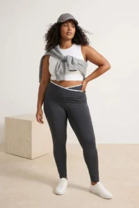 Trendyol Curve Anthracite Soft Brushed Material Flexible Knitting Plus Size Leggings - Image 7