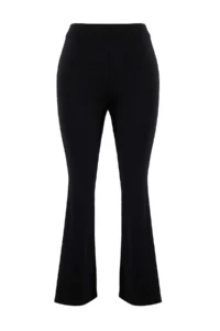 Trendyol Curve Black Soft Brushed Material 2 Pieces Skirted flared leg Plus Size Leggings - Image 2