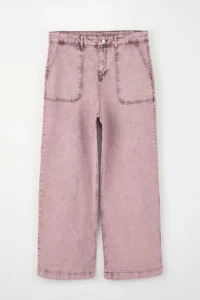 Trendyol Curve Pink High Waist comfort /Flexible Wideleg/Wide Leg plus size jeans - Image 4