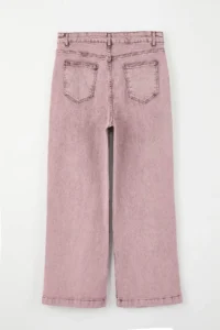 Trendyol Curve Pink High Waist comfort /Flexible Wideleg/Wide Leg plus size jeans - Image 6