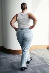 Trendyol Curve Limited Edition Blue High Waist Wide Leg comfort/Middle Flexible plus size jeans - Image 3