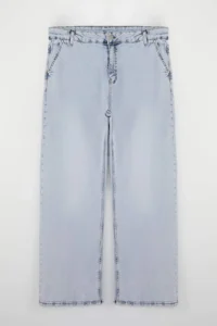 Trendyol Curve Limited Edition Blue High Waist Wide Leg comfort/Middle Flexible plus size jeans - Image 4