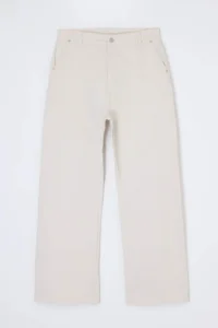 Trendyol Curve Ecru High Waist Wide Leg/Wide Leg comfort/Middle Flexible plus size jeans - Image 9