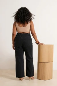 Trendyol Curve Gray High Waist Wide Leg comfort/Middle Flexible Wide Leg plus size jeans - Image 2