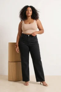 Trendyol Curve Gray High Waist Wide Leg comfort/Middle Flexible Wide Leg plus size jeans - Image 3