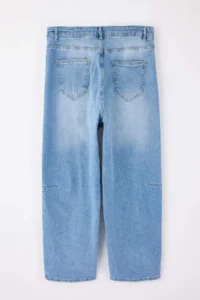 Trendyol Curve Mavi High Waist comfort/Flexible Baggy Fit denim plus size jeans - Image 8