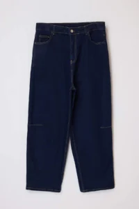 Trendyol Curve Dark Blue High Waist comfort/Flexible Baggy Fit denim plus size jeans - Image 5