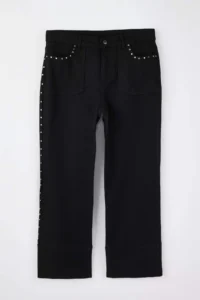 Trendyol Curve Non-fading Black High Waist Trok Detailed Flexible Straight Fit denim plus size jeans - Image 5
