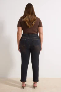 Trendyol Curve Brown High Waist Stone Detailed Flexible skinny Fit denim plus size jeans - Image 4