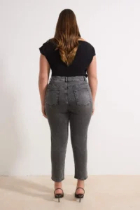 Trendyol Curve Anthracite High Waist Stone Detailed Flexible skinny Fit denim plus size jeans - Image 4