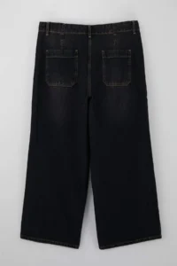 Trendyol Curve Brown High Waist Dart Detailed 100% Cotton Non-Stretch culotte Fit jeans - Image 7
