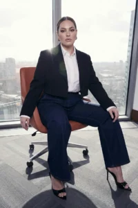 Trendyol Curve Dark Blue High Waist Button Detailed comfort/Flexible Wideleg/Wide Leg plus size jeans