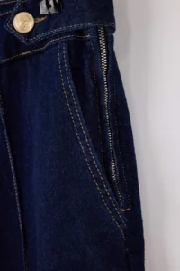 Trendyol Curve Dark Blue High Waist Button Detailed comfort/Flexible Wideleg/Wide Leg plus size jeans - Image 6
