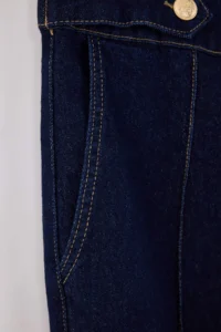 Trendyol Curve Dark Blue High Waist Button Detailed comfort/Flexible Wideleg/Wide Leg plus size jeans - Image 7