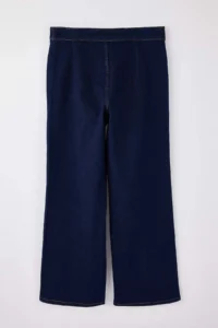 Trendyol Curve Dark Blue High Waist Button Detailed comfort/Flexible Wideleg/Wide Leg plus size jeans - Image 8