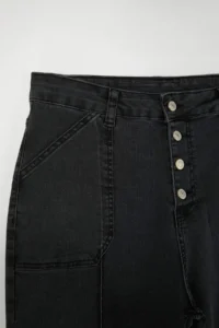 Trendyol Curve Anthracite High Waist Duble Hem comfort/Flexible Straight Fit plus size jeans - Image 7