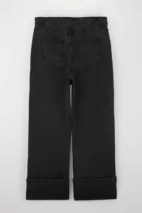 Trendyol Curve Anthracite High Waist Duble Hem comfort/Flexible Straight Fit plus size jeans - Image 8