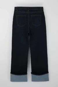Trendyol Curve Dark Blue High Waist Duble Hem comfort/Flexible Straight Fit plus size jeans - Image 7