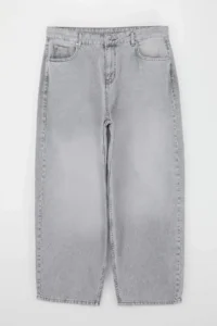 Trendyol Curve Wardrobe Essentials Gray 100% Cotton Non-Stretch Thin Material barrel plus size jeans