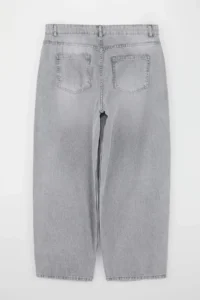 Trendyol Curve Wardrobe Essentials Gray 100% Cotton Non-Stretch Thin Material barrel plus size jeans - Image 3