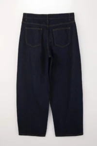 Trendyol Curve Wardrobe Essentials Dark Blue 100% Cotton Non-Stretch Thin Material barrel jeans - Image 4