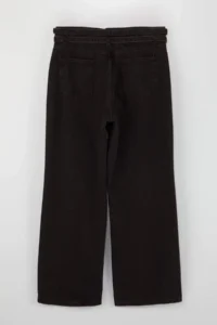 Trendyol Curve Brown High Waist Belt Detailed 100% Cotton Non-Stretch Wide Leg/Wide Leg jeans - Image 6