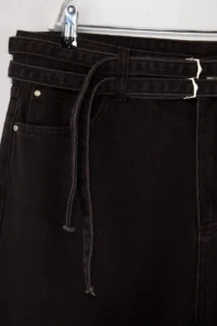 Trendyol Curve Brown High Waist Belt Detailed 100% Cotton Non-Stretch Wide Leg/Wide Leg jeans - Image 7