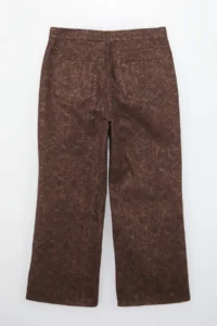 Trendyol Curve Brown Snake Patterned High Waist 100% Cotton Non-Stretch Wide Leg/Wide Leg jeans - Image 5