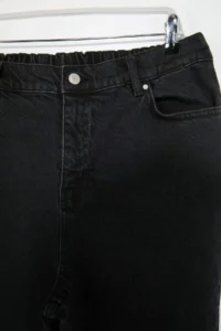 Trendyol Curve Black Sustainable Lasrtikli Waist comfort/Flexible Flare flared leg plus size jeans - Image 7