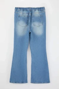 Trendyol Curve Mavi Sustainable Elastic Waist comfort/Flexible Flare flared leg plus size jeans - Image 7