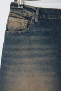 Trendyol Curve More Sustainable Dark Blue Elastic Waist 100% Cotton Non-Stretch Loose Baggy jeans - Image 3
