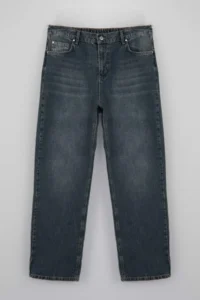 Trendyol Curve Mavi Elastic Waist 100% Cotton Non Stretch Plain Kesim Straight Fit plus size jeans - Image 5